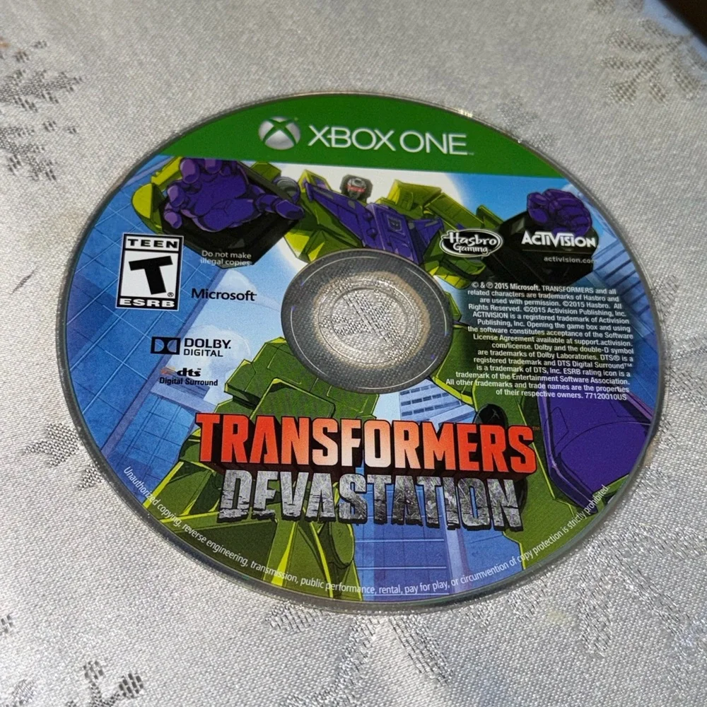 Microsoft Xbox One Transformers Devastation Video Game Rated T Tor Teen Used PO.